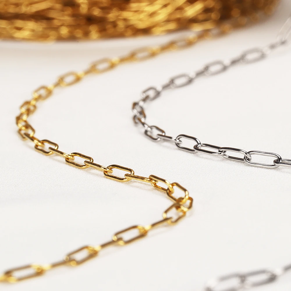 2Meters 2.5mm Gold Stainless Steel Chains for Jewelry Making DIY Necklace Bracelet Choker Accessories Closed Link Oval Chain
