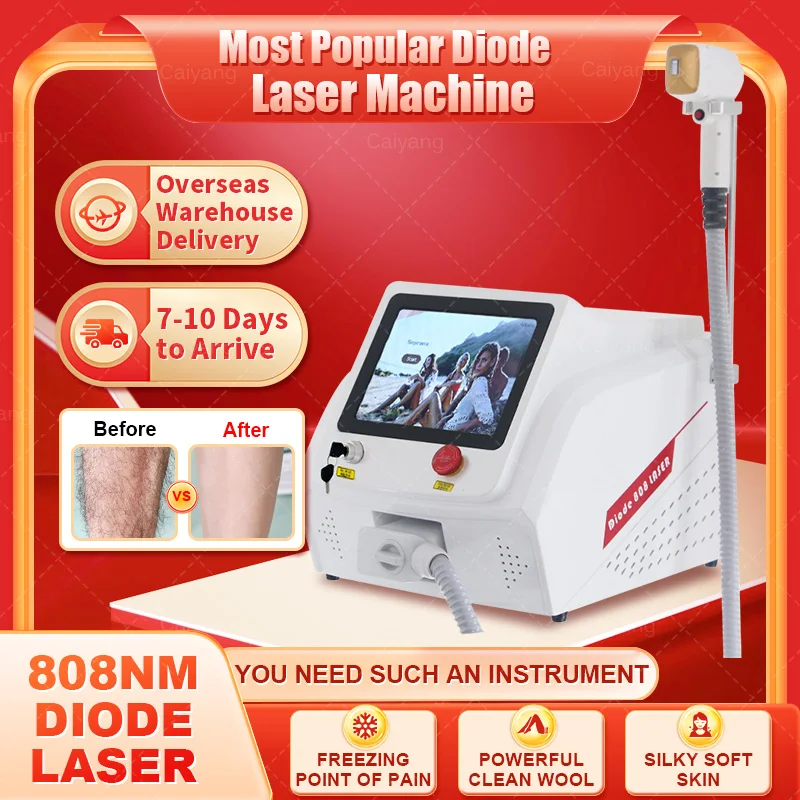 NEW Portable 808 3wave Diode Laser Permanent Hair Remove Fast Depilation Painfree Follicle Penetration Skin Rejuvenation Device