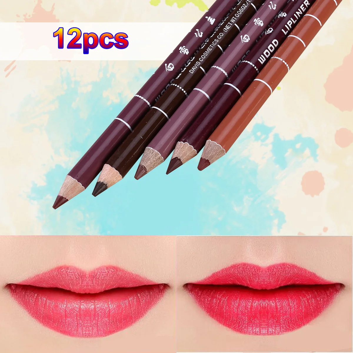 

12pcs Women's Professional Makeup Lipliner Waterproof Lip Liner Pencil Set (Random Color) Lip Liner Pencils