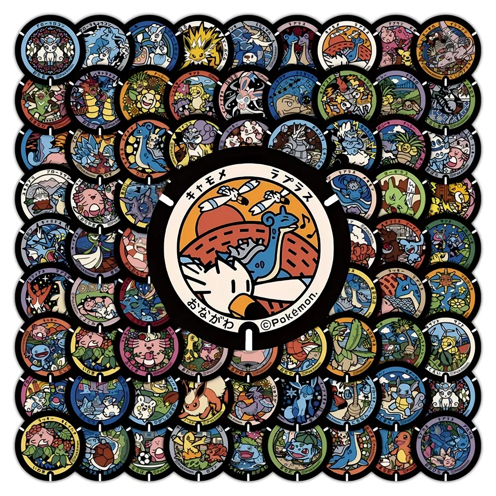 50/108Pcs Kawaii Pokemon Stickers Cute Pikachu Eevee Cartoon Decals for Laptop Phone Scrapbook Waterproof Kids Toy image 3