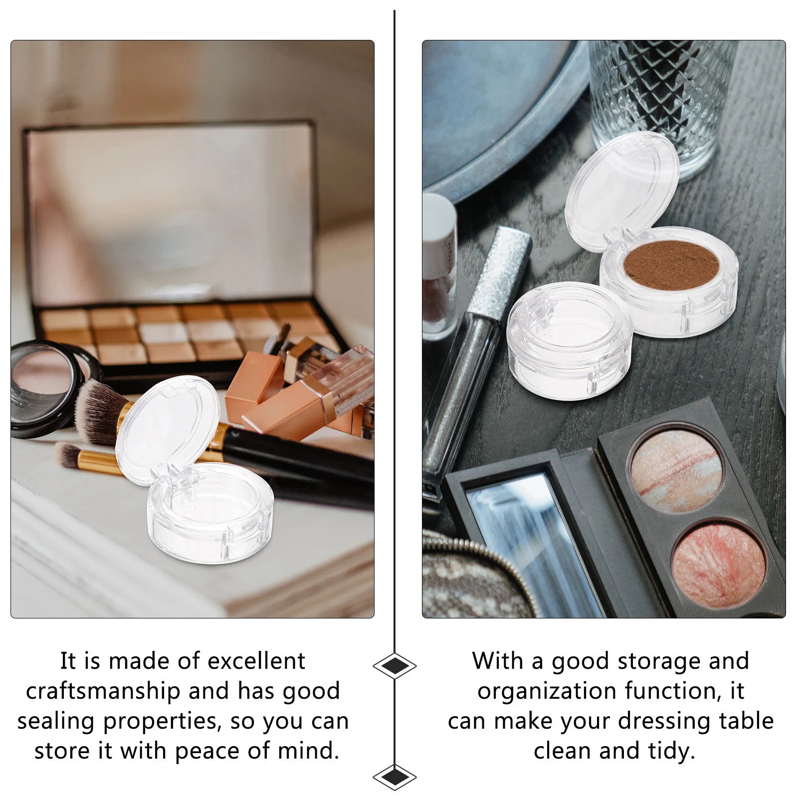 

8pcs Single Color Eyeshadow Boxes 26mm Diameter Compact Cases Travel Makeup Organizers Empty Plates Storage Solutions