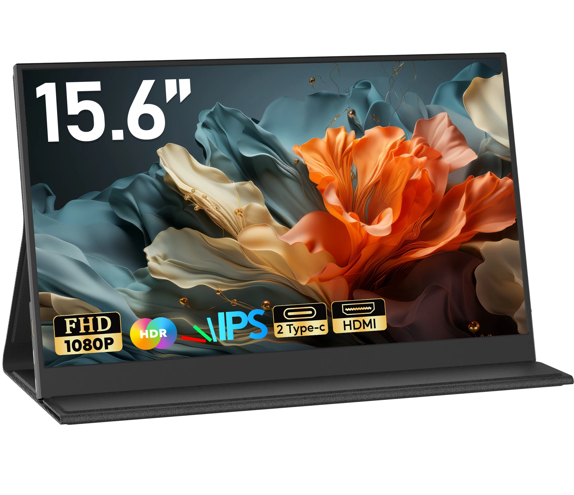 Amoudo 15.6 Inch Portable Monitor1920 X 1080P Second Screen FHD Lightweight