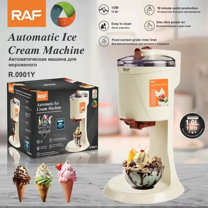 2026 Latest Mini Ice Cream Maker Machine for Home Use Automatic Stirring Frozen Yogurt Dessert Maker Compact Portable Ice