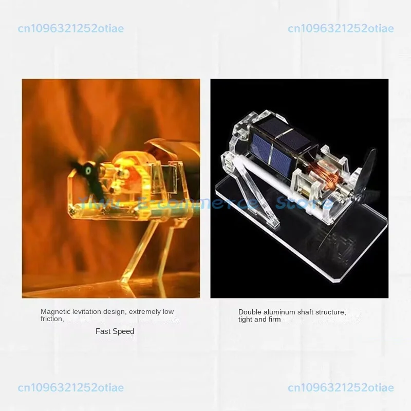 Double Blade Magnetic Levitation Solar Motor Magnetic Levitation Solar Motor Dual Shaft Design DIY Creative Gift 300-1500RPM