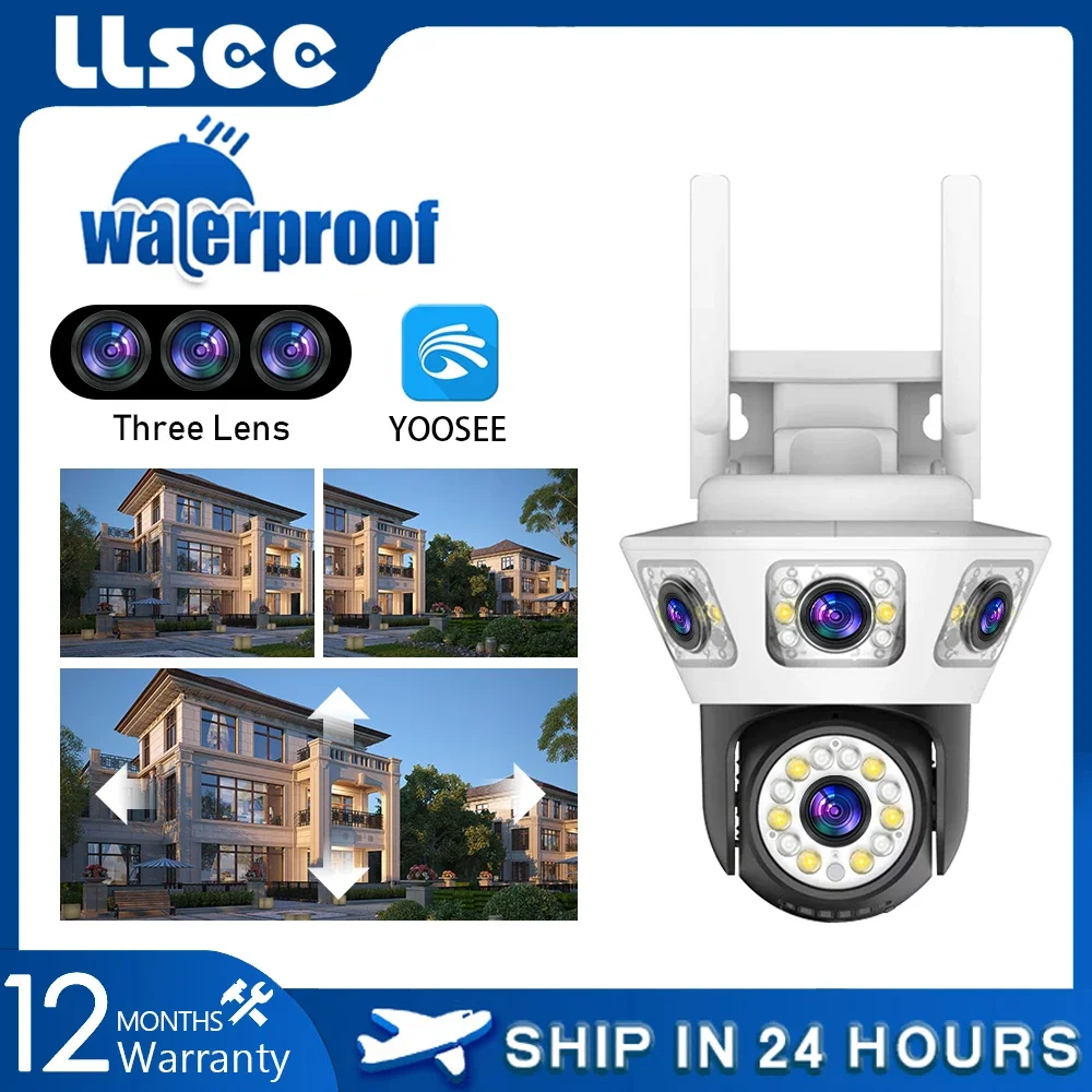 

LLSEE 4K 3 lens 3 screen 12MP WIFI wireless closed-circuit television,outdoor waterproof,security camera,network camera,yoosee