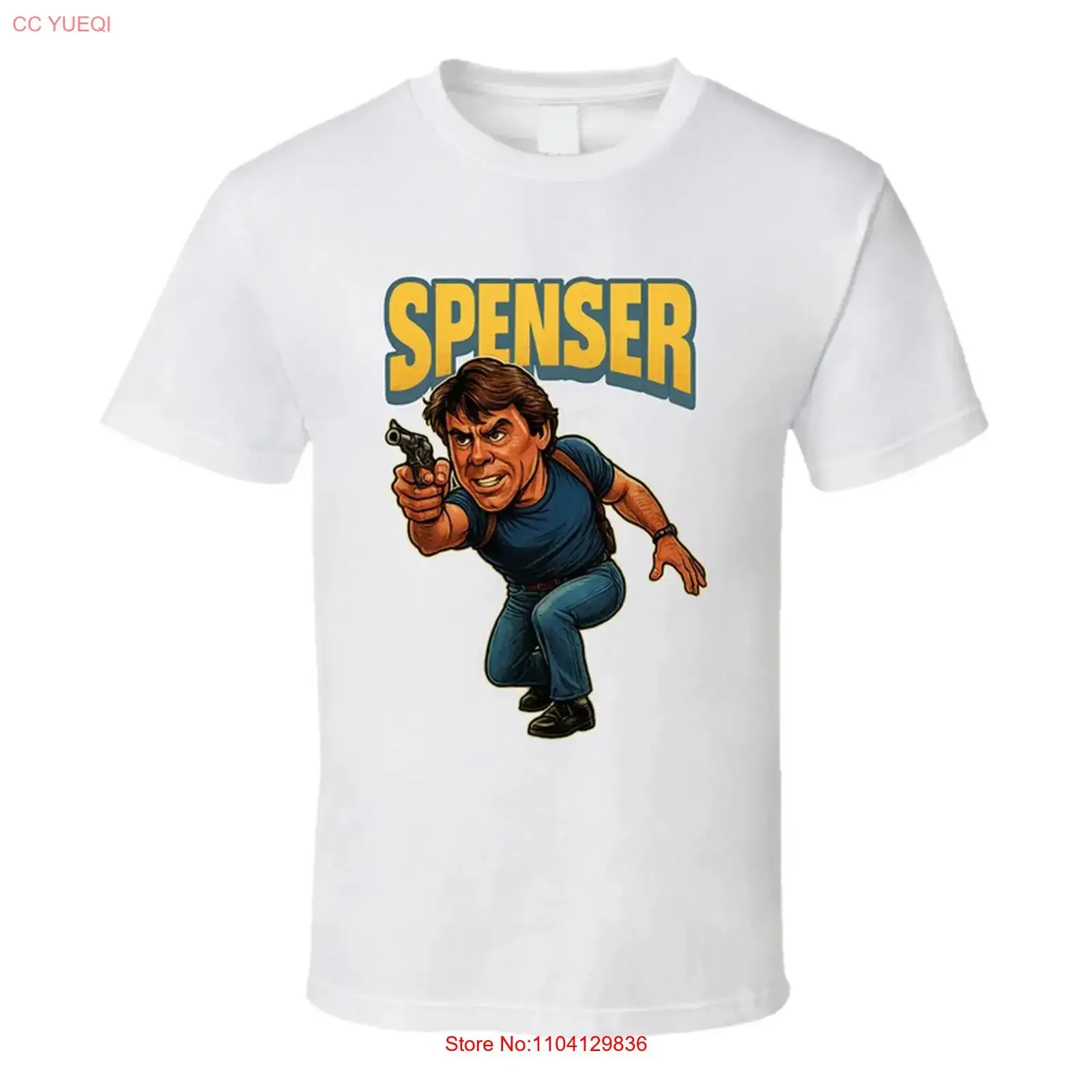 Spenser For Hire Tv Series Caricature Fan T Shirt vintage Washed Slightly fashion Versatile Soft Stretched Casual Breathable