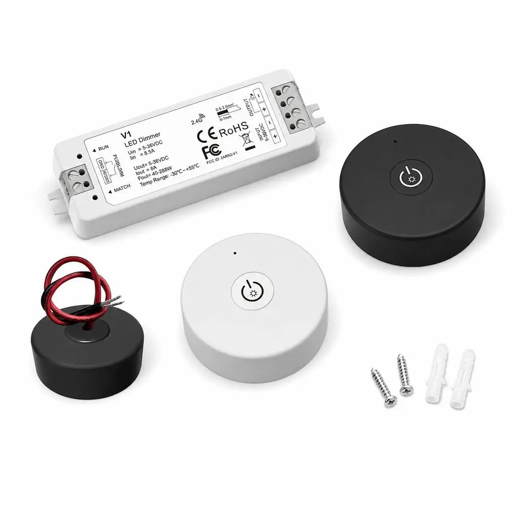 kit-de-dimerizacao-de-fita-led-monocromatica-1-canal-1-zona-skydance-dc5v-36v-v1-r1-1-r1-1-l-24ghzrf-controle-remoto-de-dimerizacao-por-botao-controlador-led