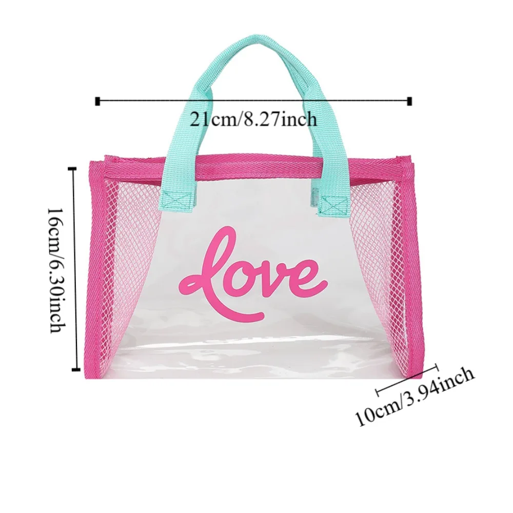 Универсальная пляжная сумка из ПВХ с буквенным принтом, большая вместительная летняя прозрачная желейная сумка, повседневная большая сумка, водонепроницаемая сумка для улицы