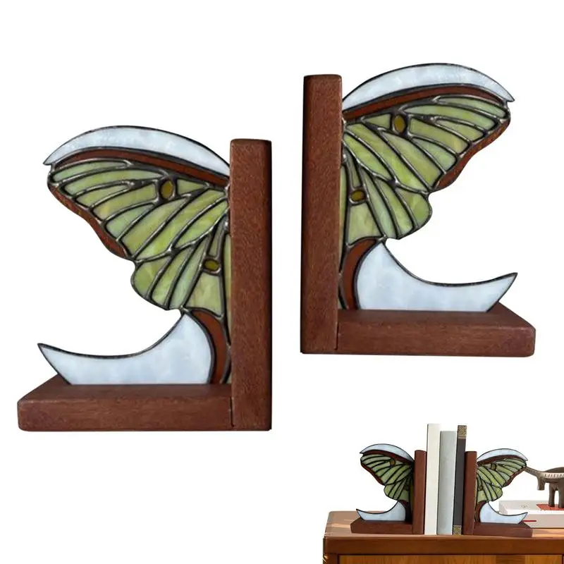 Bookends For Heavy Books Vintage Wooden Book Stoppers For Shelf Decorative Book Holder Support Stand 30x15cm Bookends