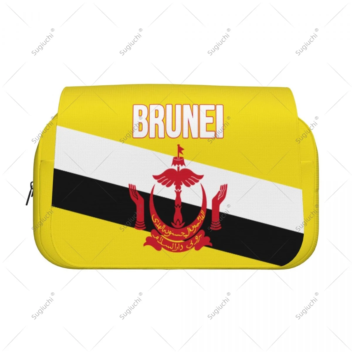 Pencil Case Scissors Bags 3D Brunei Flag Double-layer Oxford Cloth Stationery Storage Pen Box Case