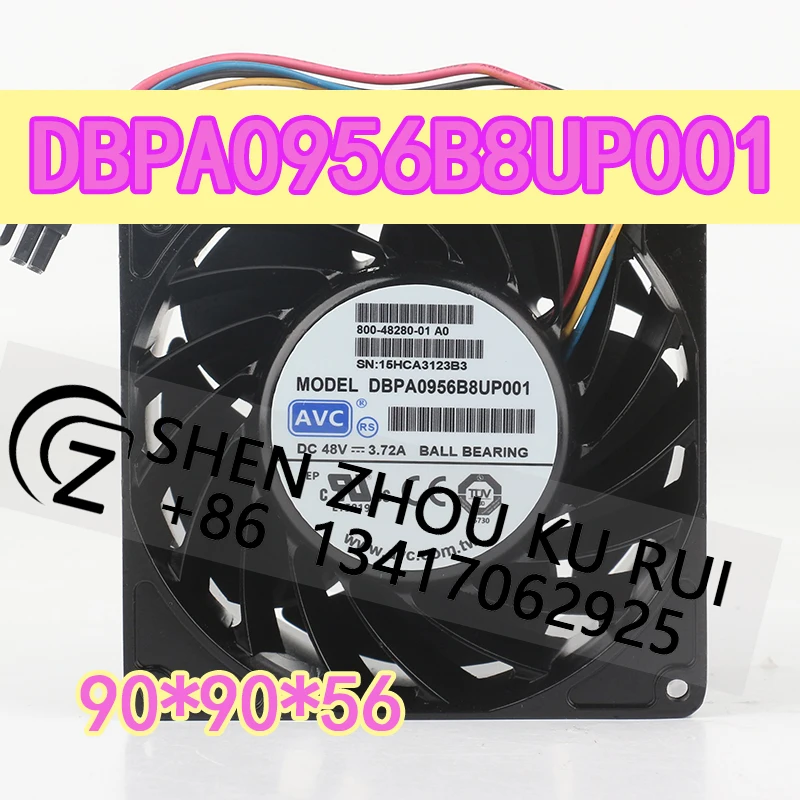 

90X90X56MM Original new Taiwan AVC 48V 3.72A AC EC 9056 Violent inverter four-wire DBPA0956B8UP001 9CM cooling fan