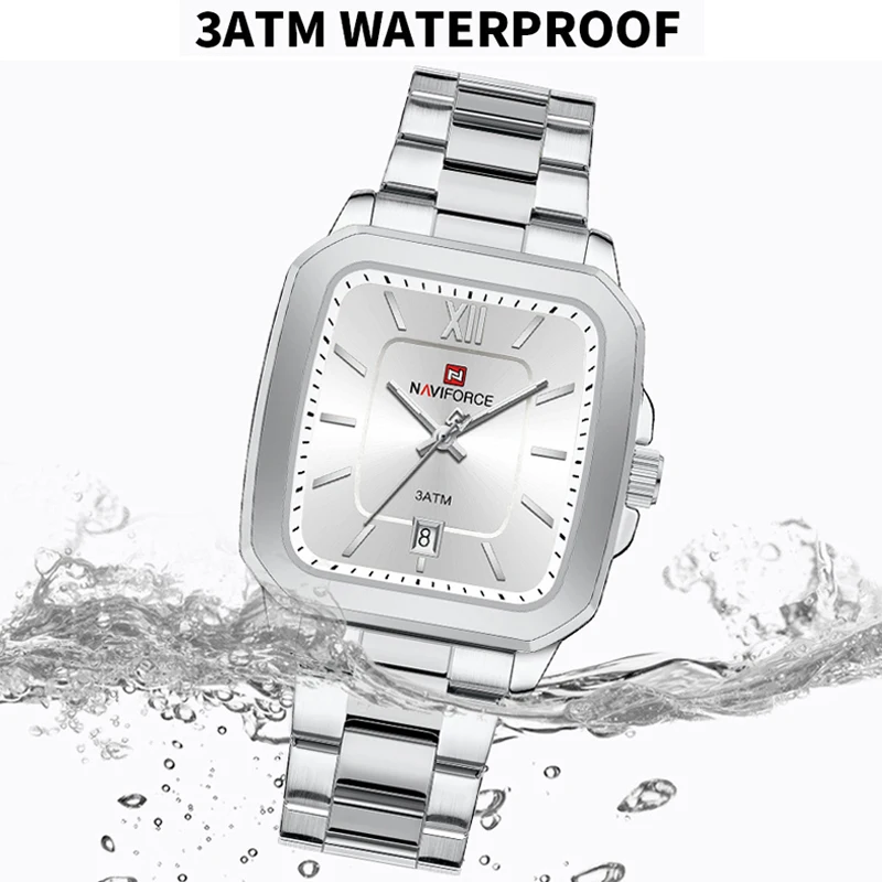 NAVIFORCE Fashion Women\'s Watches Waterproof Couple Steel Strap Quartz Calendar Wristwatch Gift for Girl Clock Relogio Feminino