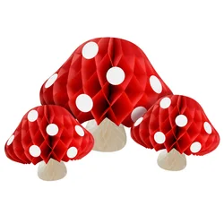 Mushroom Honeycomb Ball Wedding Party Scene Decoration Ornament Paper Flower Ball Happy Birthday Party Decor Kids Adults