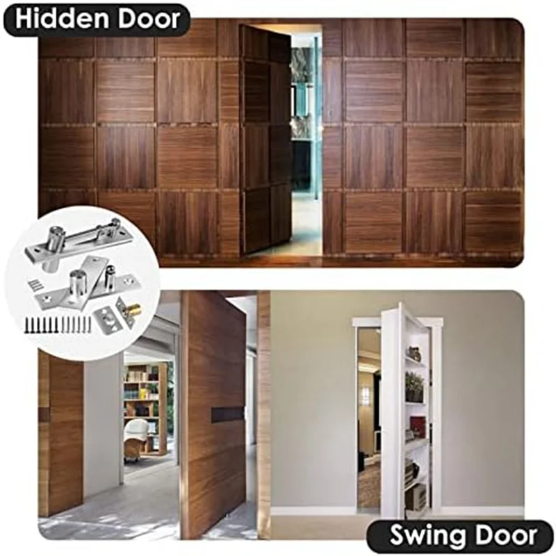 

A7THK-2X Поворотная петля для дверей, невидимая система поворотных петель с фурнитурой для ворот, для сверхмощных деревянных дверей типа I до 200 фунтов