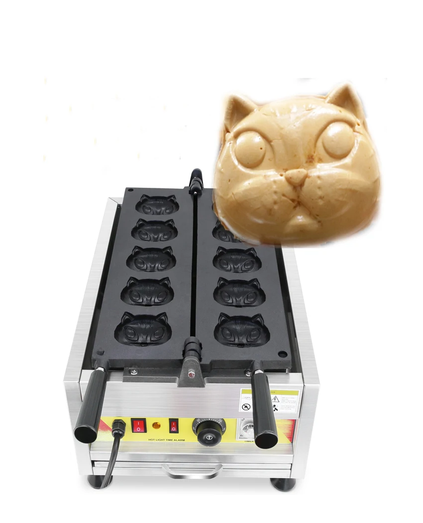 Commercial Cat Head Shaped Cartoon Waffle Maker Animal Cartoon Owl Shape Waffle Maker Stainless Steel Non Stick Cake Baker