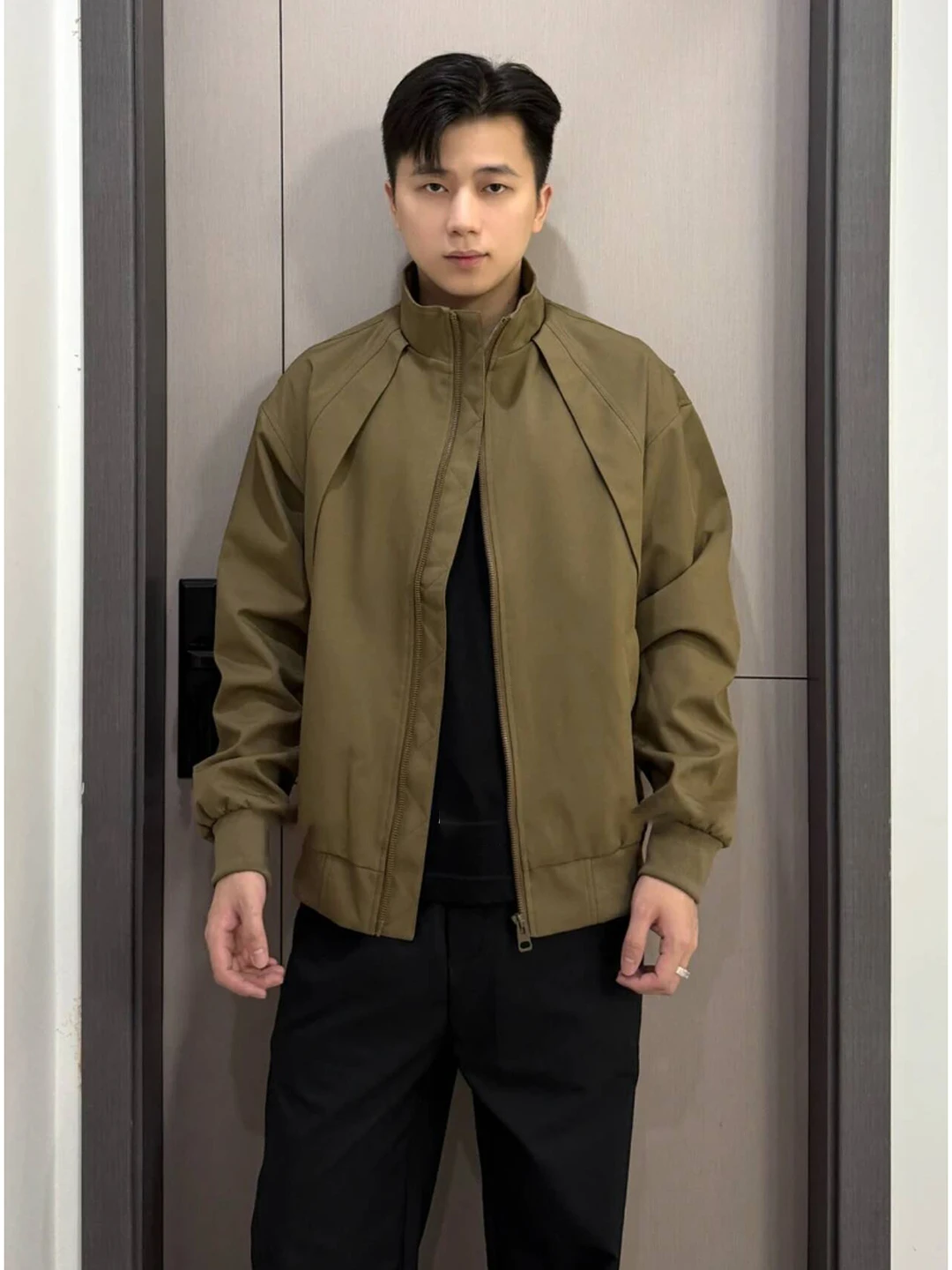 Men's Three-Proof Stand Collar Ma1 Pilot Jacket Baseball Uniform Outerwear Autumn American  Fashionable Outdoor Coat