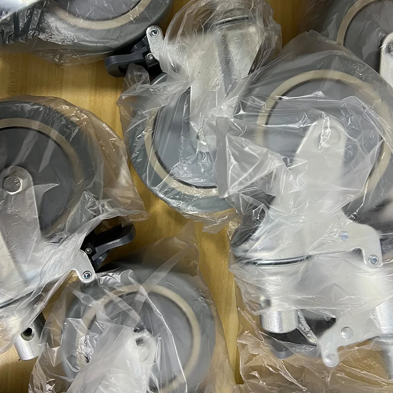 Civière de Lit Médical à Mât Rond en PVC/TPR, Roue Universelle, Roulettes Silays euses avec Frein, 5 Pouces, 28mm, 1 Pièce