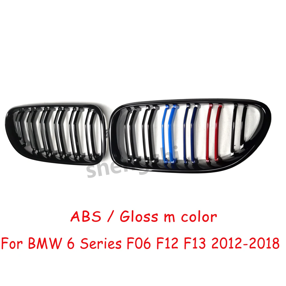 F06 F12 F13 M6 ABS Gloss M Color Front Bumper Kidney Grill For BMW 6 Series F06 F12 F13 640i 650i M6 Replacement Grill 2012-2018