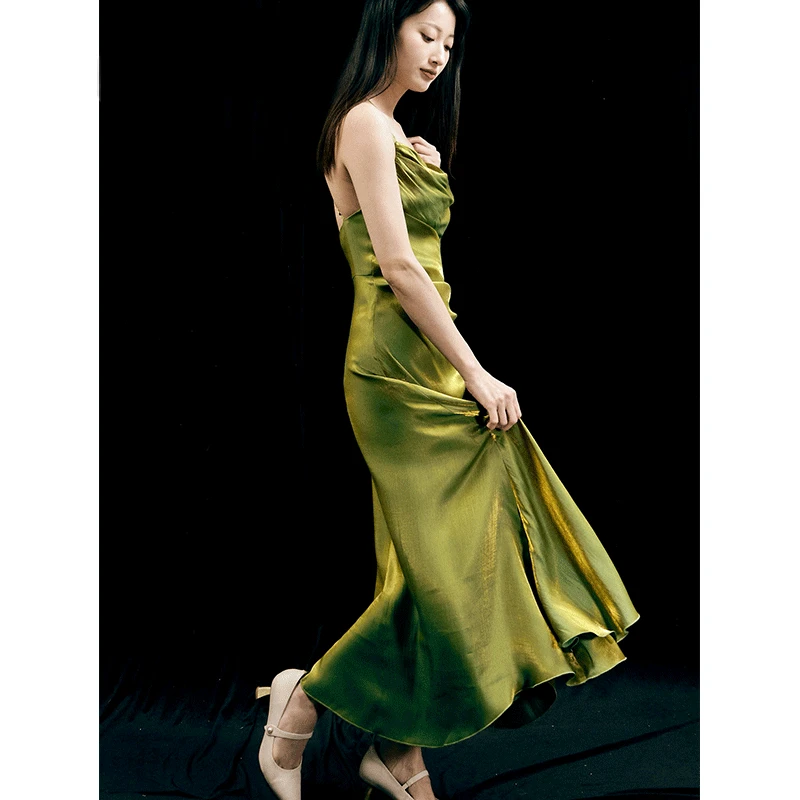 2024 New Sexy Summer Polarized Green Skirt Long Adult Birthday Party Dress Dress Dress