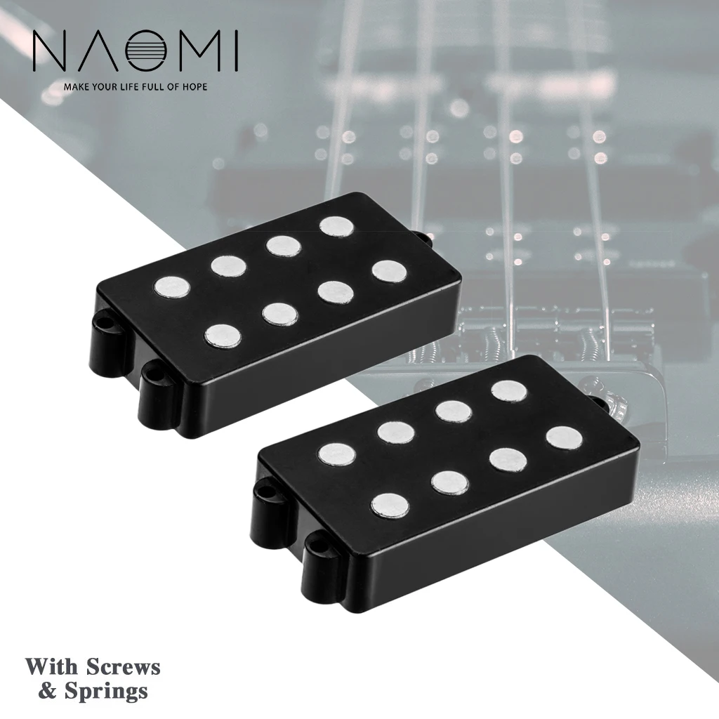 NAOMI 2pcs Open Style 4 String Electric Bass Pickup Ceramic Magnet N/B 54/57mm Pole Spacing Pickup For Music Man Style Bass