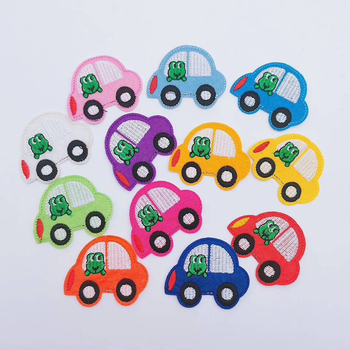 12pcs Mixed Truck Train Car Patches DIY Embroidered Tractor Appliques Iron On Fabric Badges Sewing Accessories Stickers Crafts