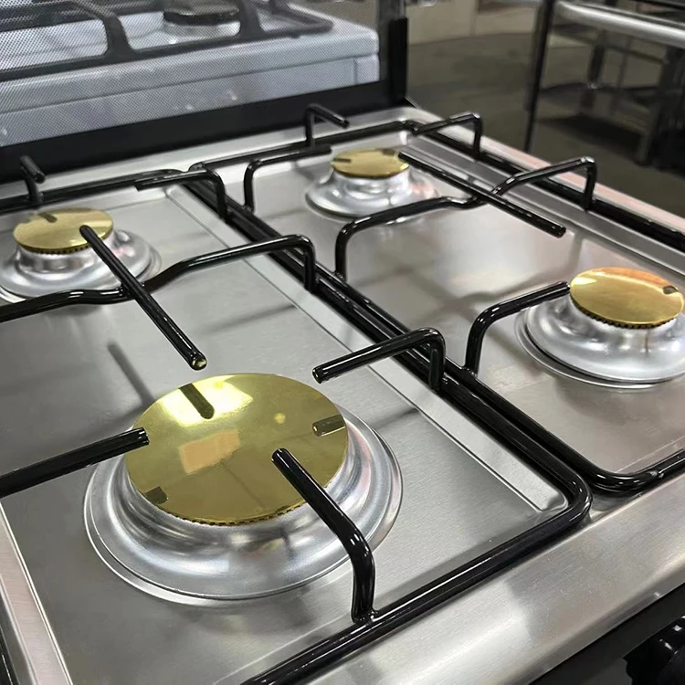 مظهر رقيق Cuire 4 موقد مطبخ غاز بشعلة نحاسية مع فرن