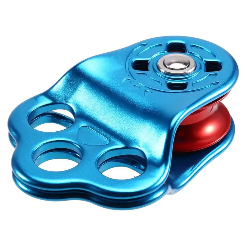 Climbing Pulley- 30KN Three Holes Ball Bearing Single Pulley For 14Mm Rope Hauling In Rock Climbing view 5