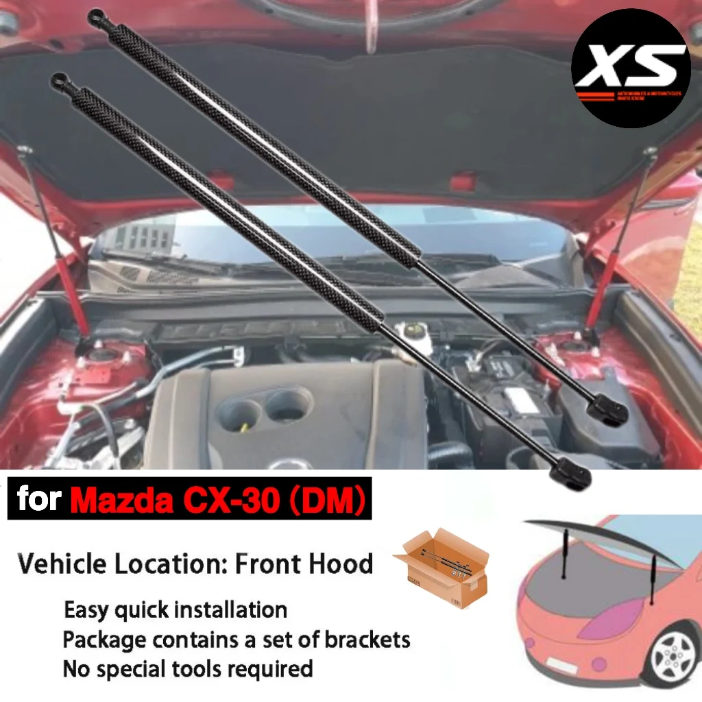 Zestaw amortyzatorów maski do Mazda CX-30 CX30 DM 2019-2026, przednia maska, modyfikacja, podnośniki, amortyzatory, tłoczek, wspornik, cylinder, słup.