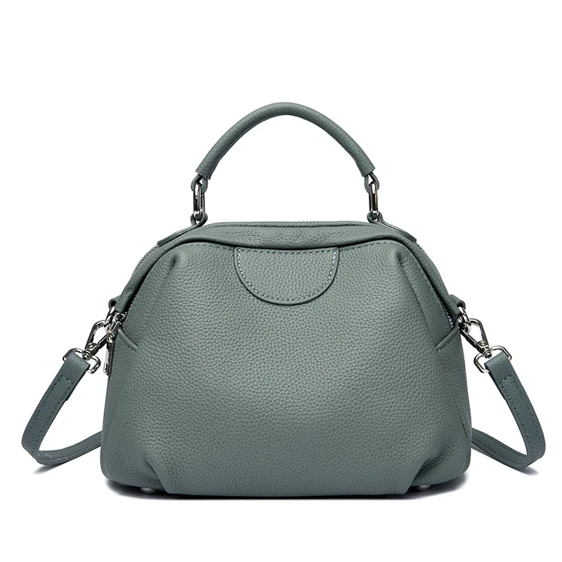 women's small shoulder bag green genuine leather Short hand-held handle Adjustable Daily commute shoulder small handbag y2k bag