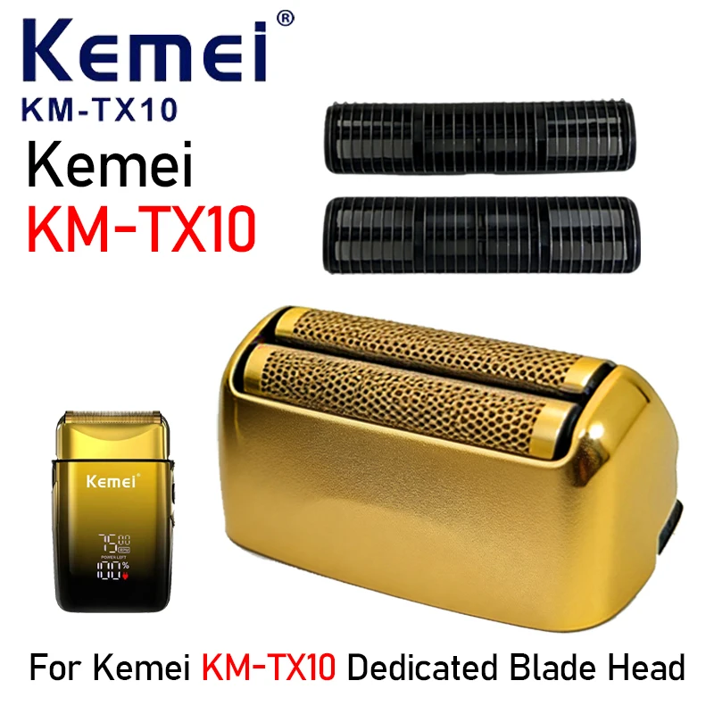 

100% Original Replacement Head For Kemei KM-TX10 Double Foil Cutter Blade Net Cover Electric Shaver Accessories Wholesales TX10