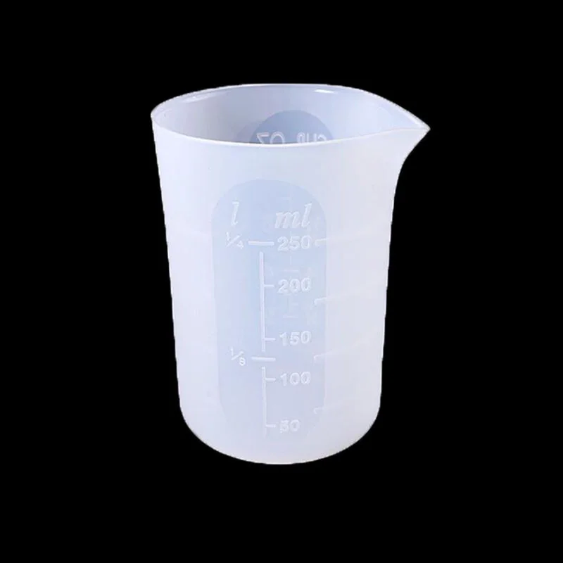 250 Ml Silicone Measuring Cups For Resin Making Non-Stick Mixing Soft Scale Cups Small Capacity Tools 3 PCS