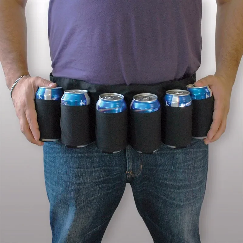 Portable Storage Waist Belt Can Hold 6 Cans Of Beverage Beer Climbing Camping Hiking Waist Belt Can Holder Hanging