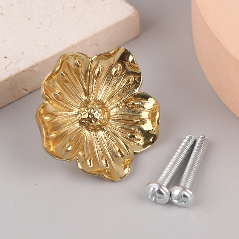 خزائن المقبض الذهبي الإبداعية زهر البرقوق مقابض لقطع الأثاث خزانة تسحب مقابض باب خزانة النحاس للأثاث الأجهزة #4