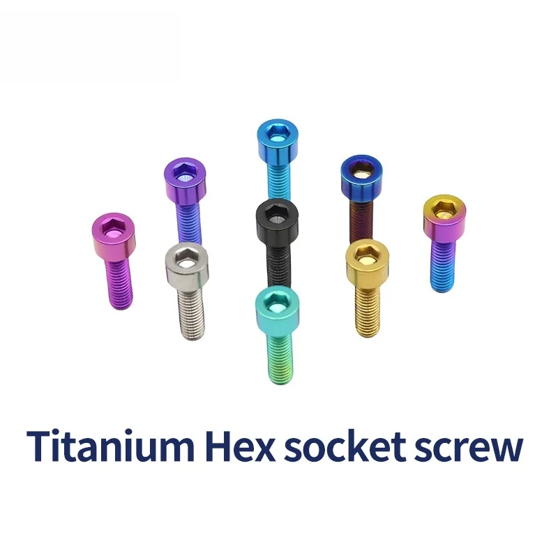 M8 Titanium Bolt, Allen Key DIN912 Screws for Honda Yamaha Suzuki Motorcycle Lightweight Bolts for Bike Equipment