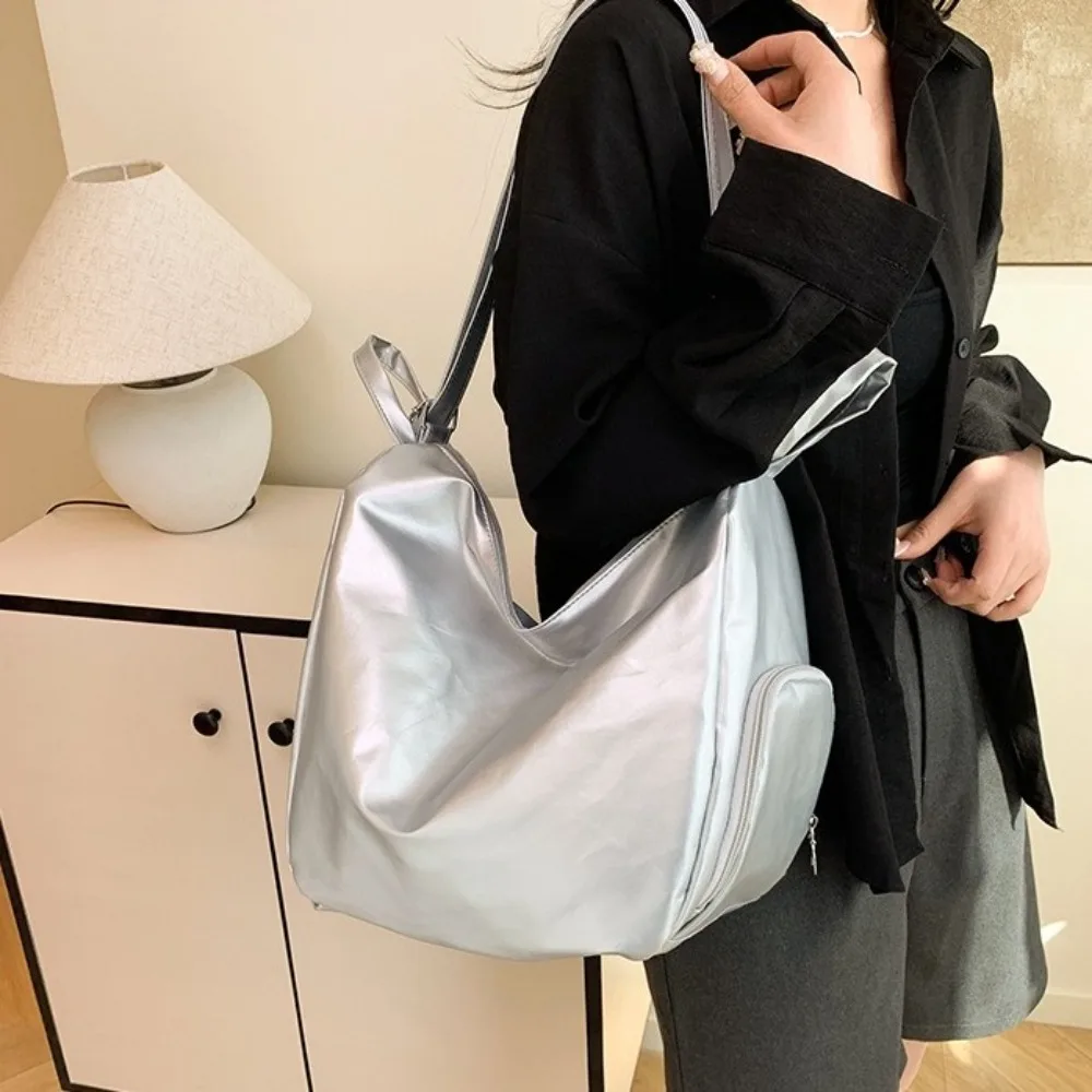 

Fashion Solid Color Single Shoulder Bag Zipper Waterproof Crossbody Bag Schoolbag Large Capacity Women's Backpack Women