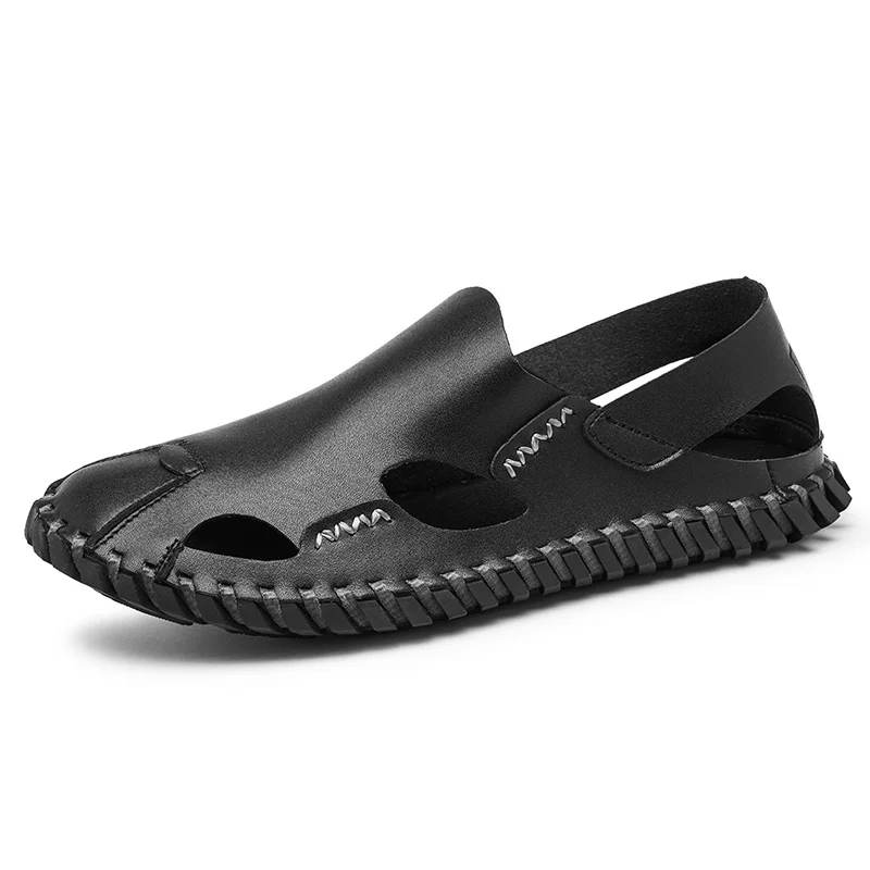 Sandali da uomo di vendita caldi 2024 primavera nuovi sandali Casual versatili antiscivolo in tinta unita con una gamba di grandi dimensioni 38-48 scarpe alla moda