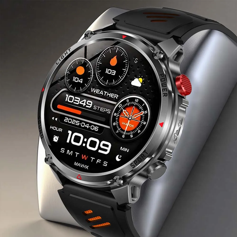 Military 1100mAh Battery Smart Watch Cycling GPS Compass Flashlight IP68 Waterproof Bluetooth Call Outdoor Sports Smartwatch Men