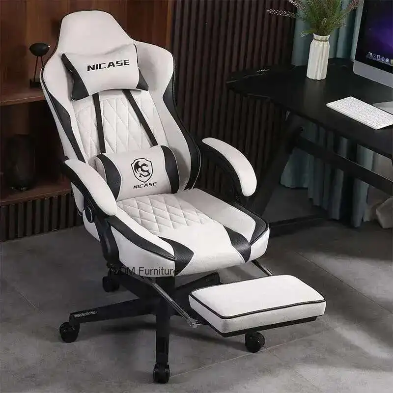 

Stylish Luxury Office Chair ﻿pillow Footrest Ergonomic Swivel Gaming Chair Comfy Headrest Sillas De Oficina Furniture