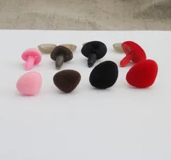 50pcs/lot 10x11/12x15/14x18/15x20mm pink/red/black/brown clean Triangular flocking safety toy nose & soft washer--size&color