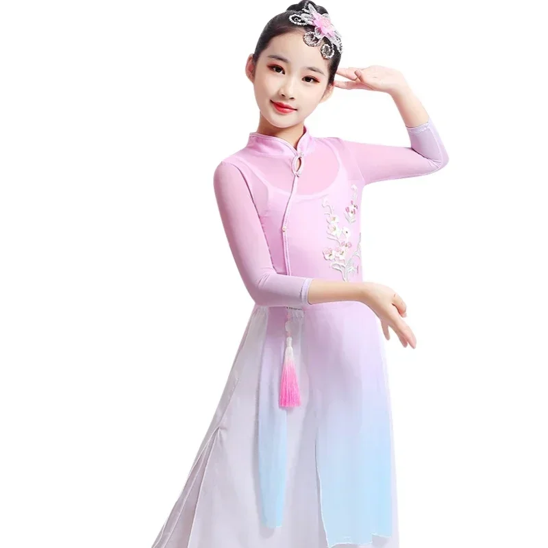 Klasyczne kostiumy do tańca dla dzieci National Fan Yangko Dance Wear Chińska tradycyjna sukienka do tańca Yangko Umbrella dla dzieci