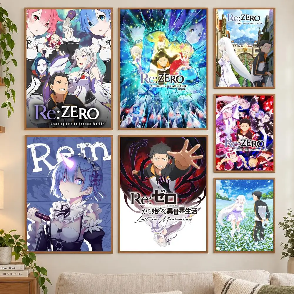 Re Life in a different world from zero Poster HD art sticky wall waterproof home living room bedroom bar aesthetic decoration