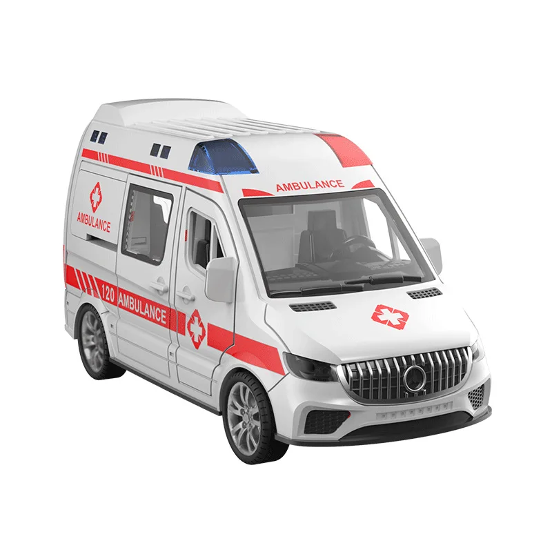 

Children's oversized simulation 120 ambulance toy can open 6 doors Music story model Car boy 3-6 years old