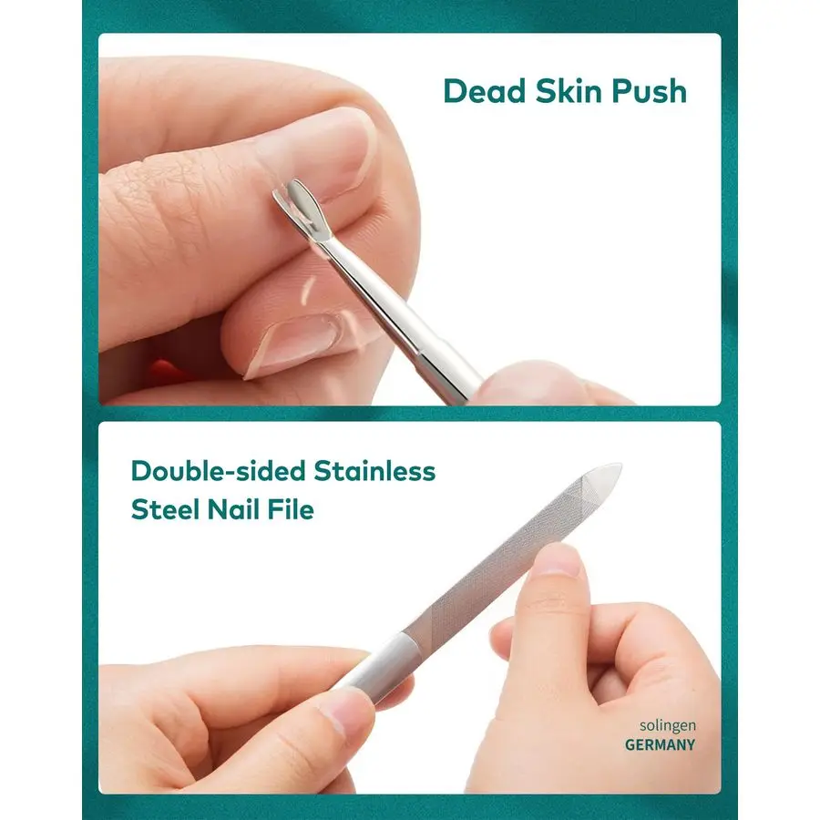 Ensemble 9 en 1, kit de pédicure professionnel, kit de manucure en acier inoxydable, kit de toilettage de voyage portable, outils de soins des ongles, coupe-ongles Ped