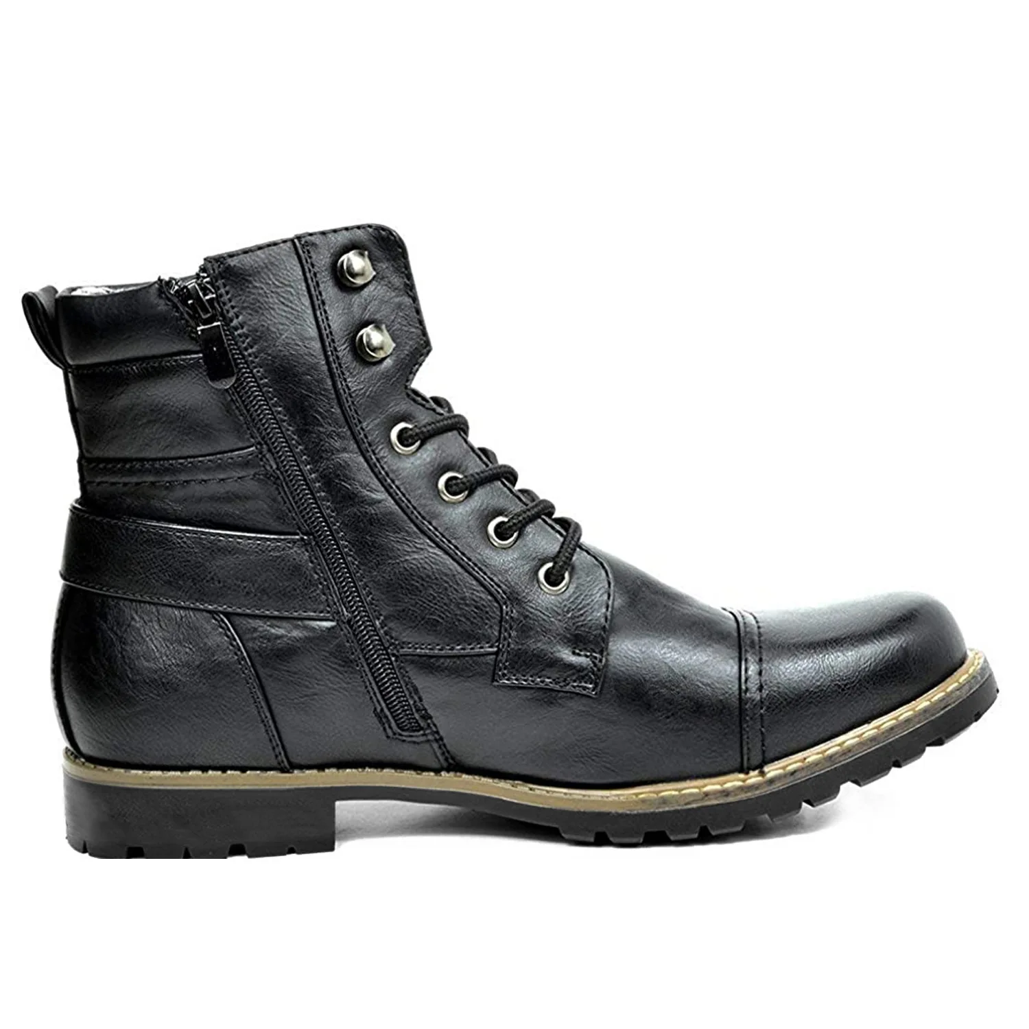 Size38-48 Männer Stiefel Leder Runde Kappe Grid Muster Platz Ferse Männer Schuhe Exquisite Mode Freizeit Design Männer Motorrad Stiefel