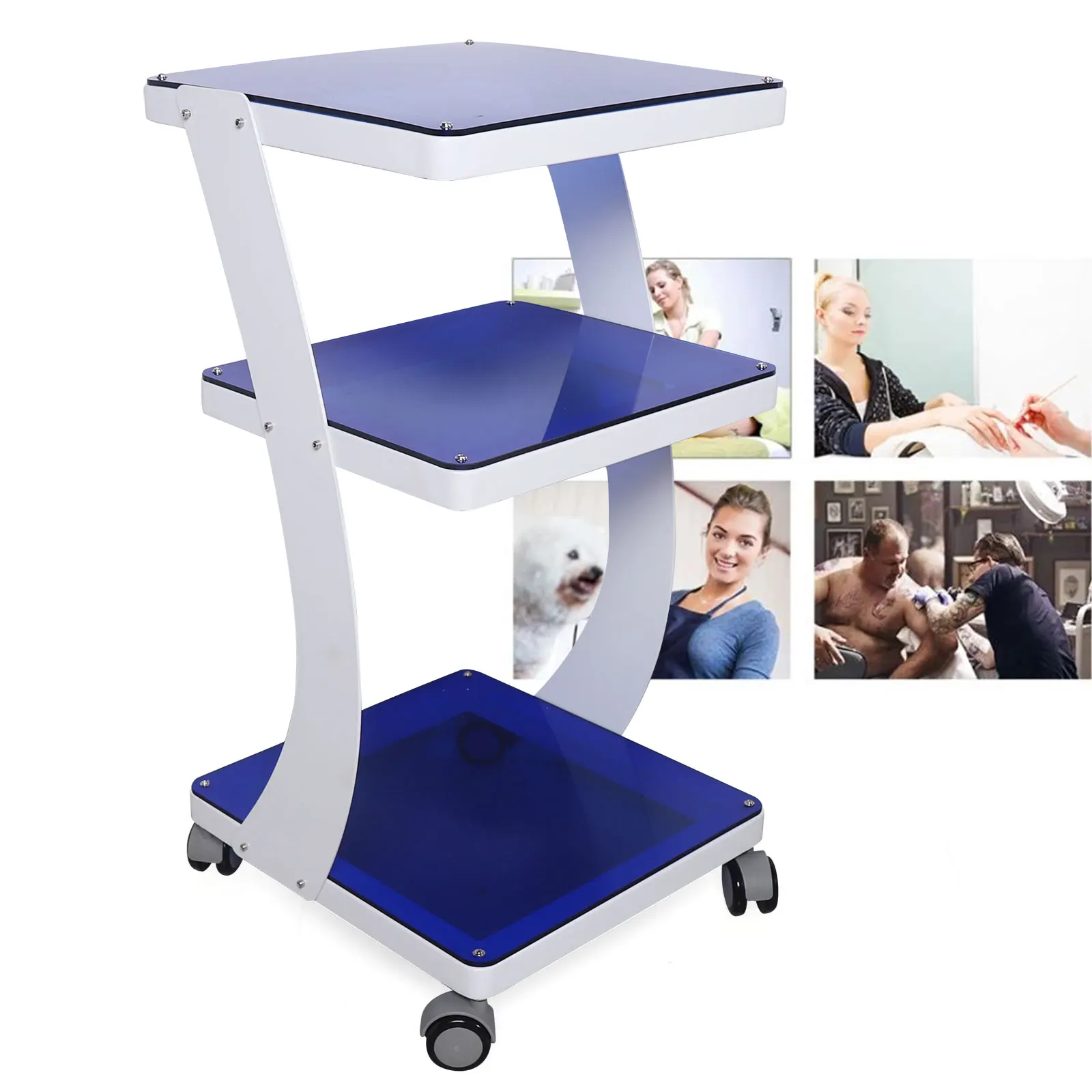 Salon SPA 3-Tier Rolling Utility Trolley Stand carrello assemblato per Home Shop Hair Beauty Cavitation IPL HIFU Beauty Machines