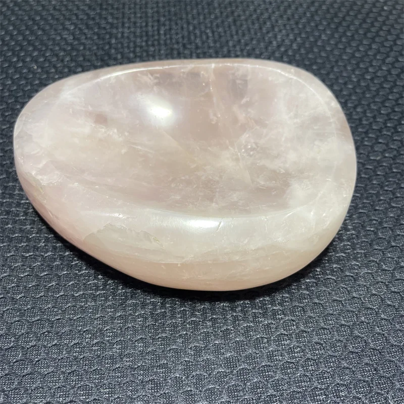 

Natural pink rose quartz stone bowl quartz crystal ashtray for home decoration gift