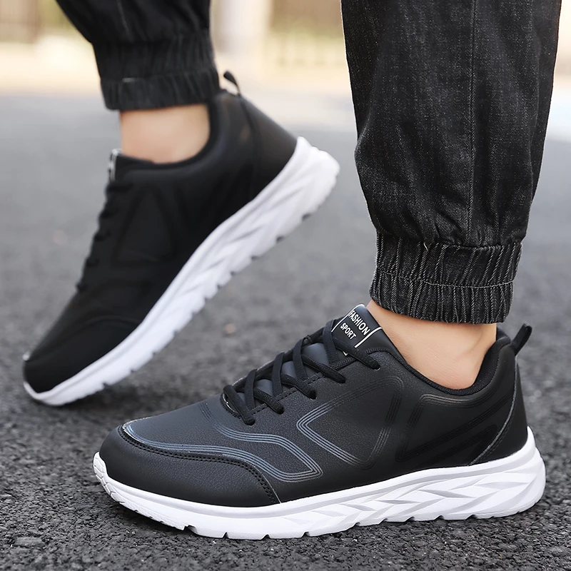 Sneakers Men Casual Shoes Comfotable Lightweight 2024 New Men High Quality Running Shoes Outdoor Waterproof Leather Sport Shoes