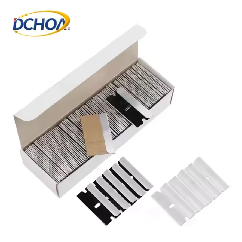 DCHOA Metal Steel Razor Blade Scraper Safety Straight Single Edge Razor Blades 100 Pack