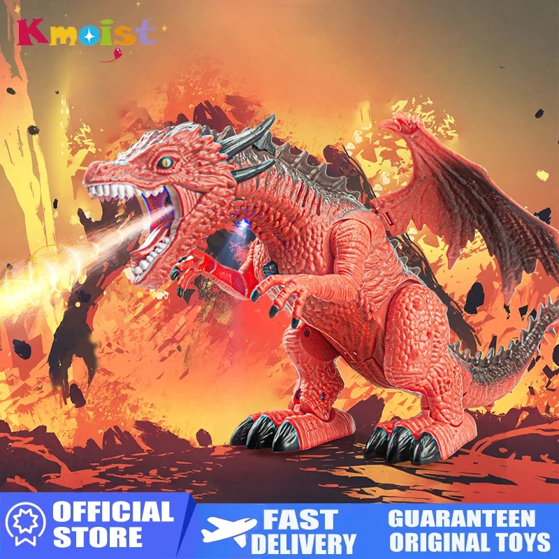 RC Animal Toy Remote Control Dinosaur Tyrannosaurus Spray Fire Sounds Music LED Light Kid Toys for Boys Children Christmas Gifts