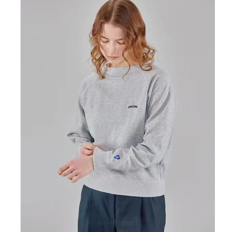 Orcival Fashion Letter  Color Fleece Lined Warm Shoulder Sleeve Hoodie Women's Overhead Velvet Shirt Winter Cotton Blend